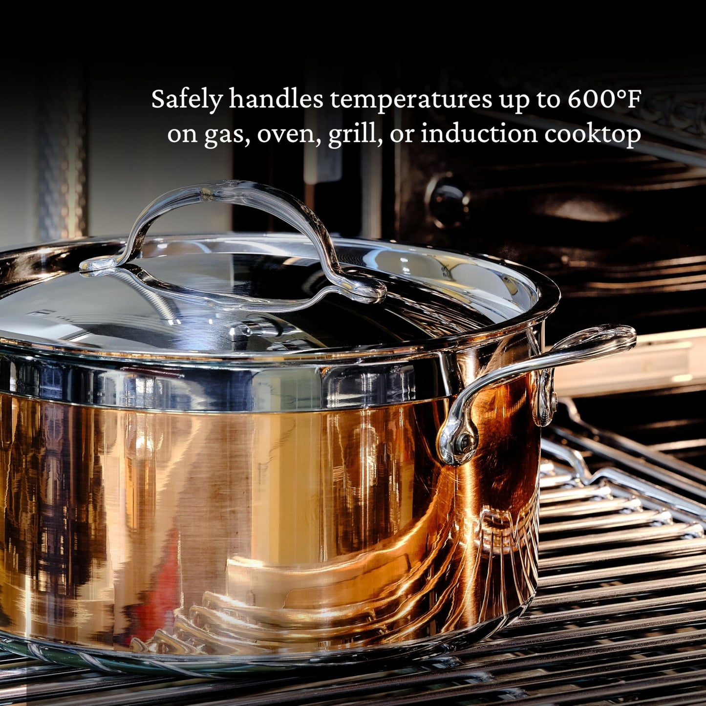 Hestan - CopperBond Collection - 100% Pure Copper Stock Pot, Induction Cooktop Compatible, 6 Quart