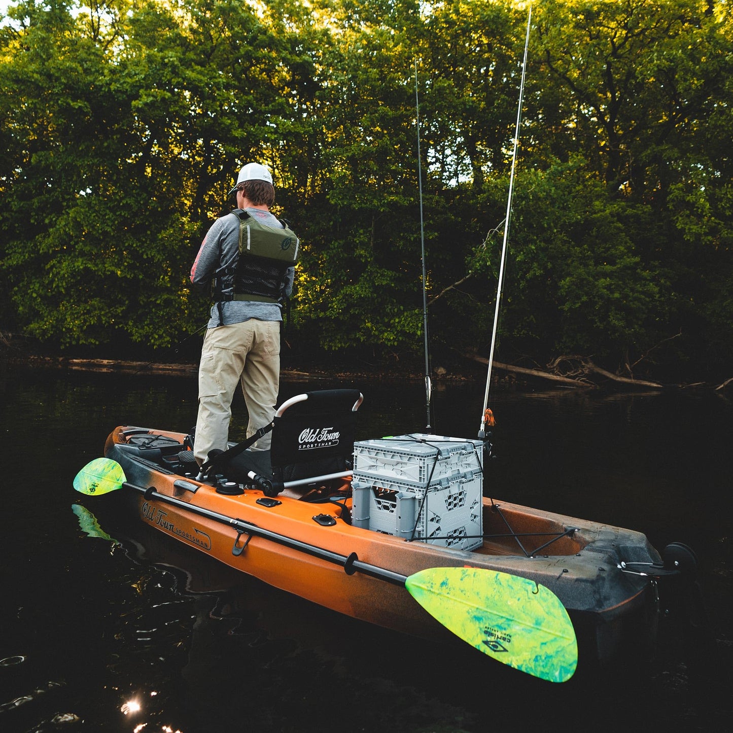 Old Town Sportsman PDL 120 Solo Sit-on-Top Fishing Pedal Kayak, 12 ft, Steel Camo