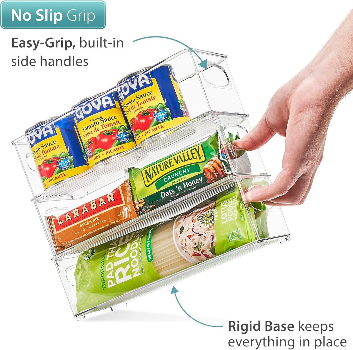 Sorbus Stackable Clear Refrigerator Organizer Bins for Kitchen Pantry, Freezer & Fridge, Plastic Containers with