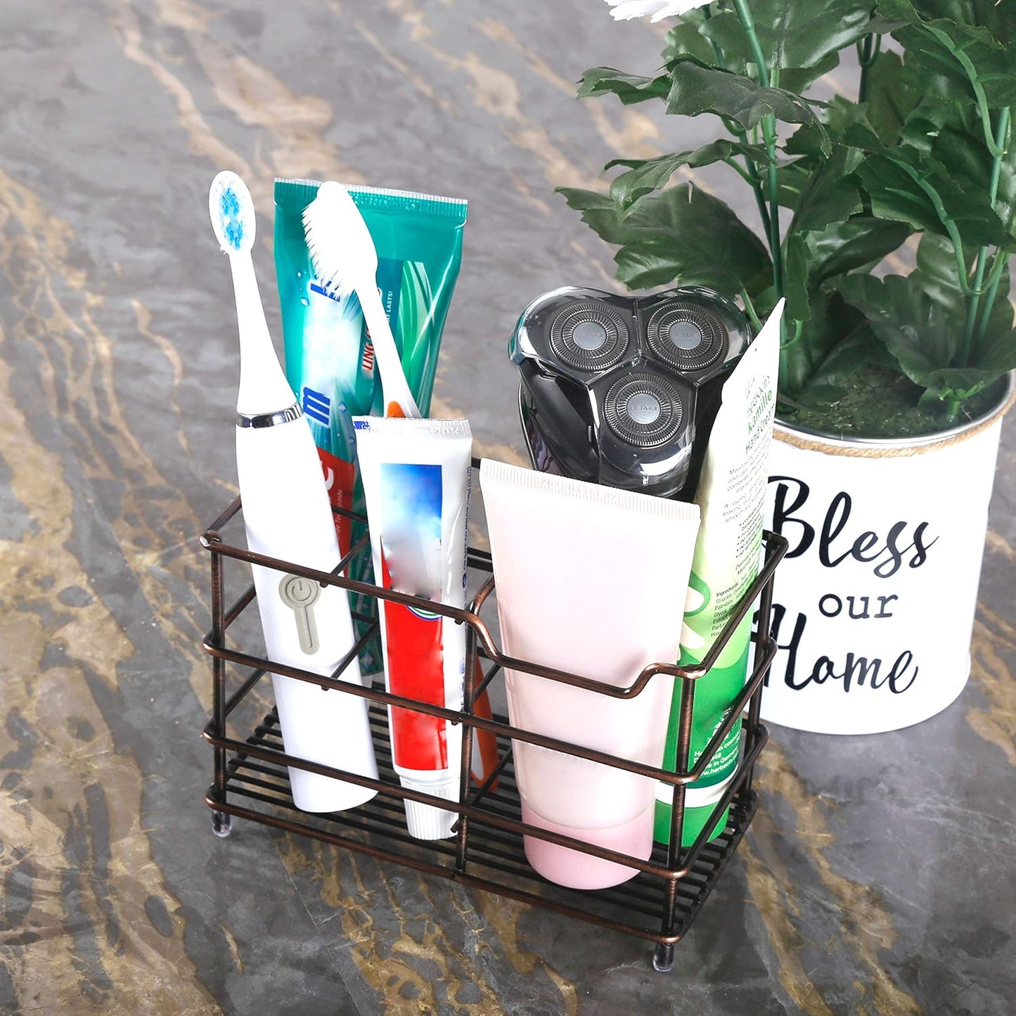 2Packs Dseap Toothbrush Holder, Electric Toothbrush Holder - Stainless Steel Tooth Brush Holders, Toothpaste Holder