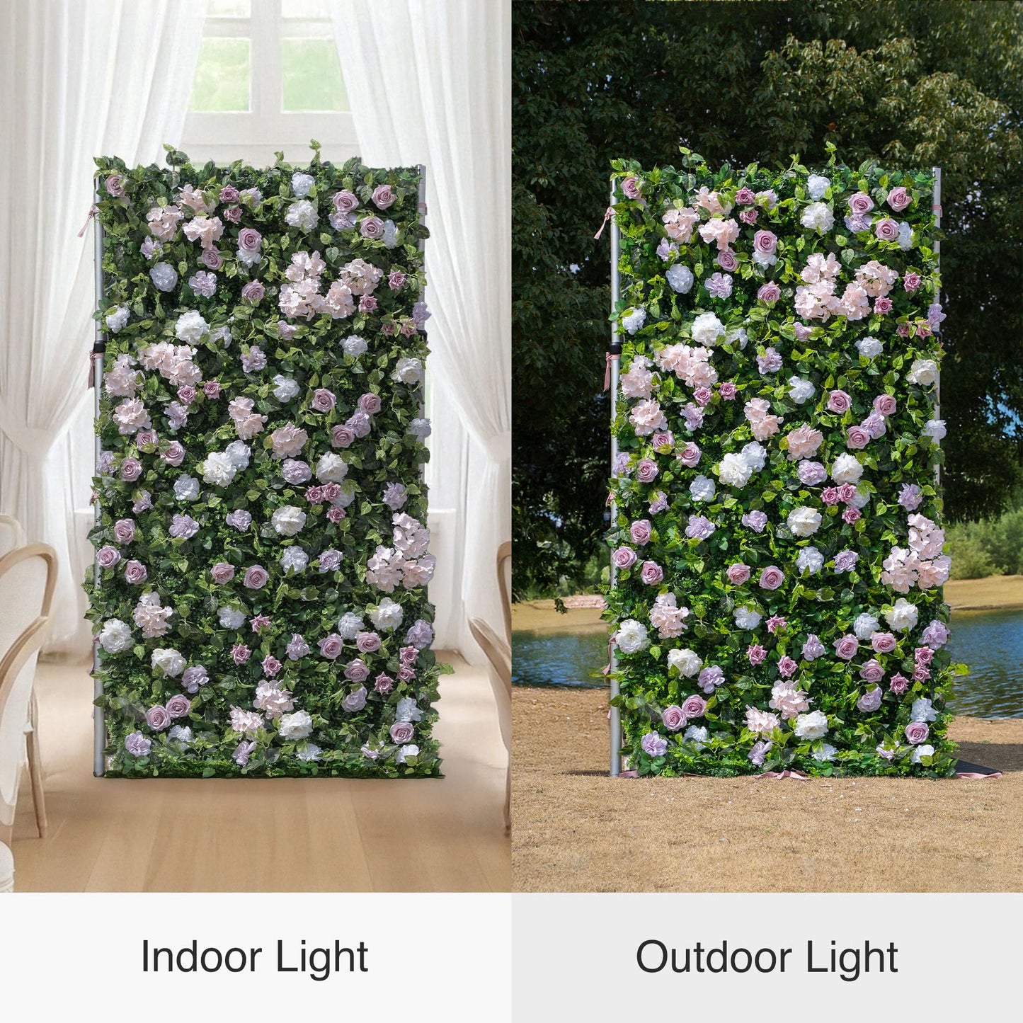 Artificial Luxury‌ Flower Wall Panels, Gorgeous 3D Silk Floral Backdrop for Wedding, Baby Show, Party and Home Decor, Quick Assembly/Storage, Both Eco ＆ Pet Friendly