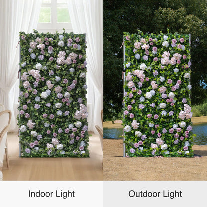 Artificial Luxury‌ Flower Wall Panels, Gorgeous 3D Silk Floral Backdrop for Wedding, Baby Show, Party and Home Decor, Quick Assembly/Storage, Both Eco ＆ Pet Friendly