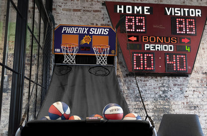 Pop-A-Shot - Home Dual Shot with Phoenix Suns NBA Graphics l Sensor Scoring l 16 Game Modes l 7 Balls l Foldable Storage l for All NBA Fans