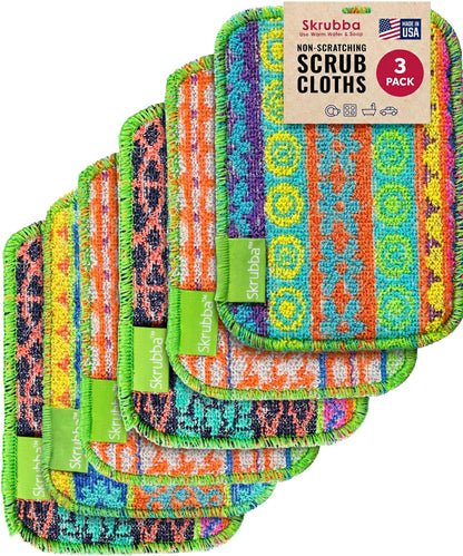 Wet-it! Skrubba 6-Pack Reusable Dish Scrubbers – Non-Scratch Scouring Pads for Kitchen & Household – Eco-Friendly, Dishwasher Safe Scrub Sponges for Dishes, Pots & Pans (Vogue)