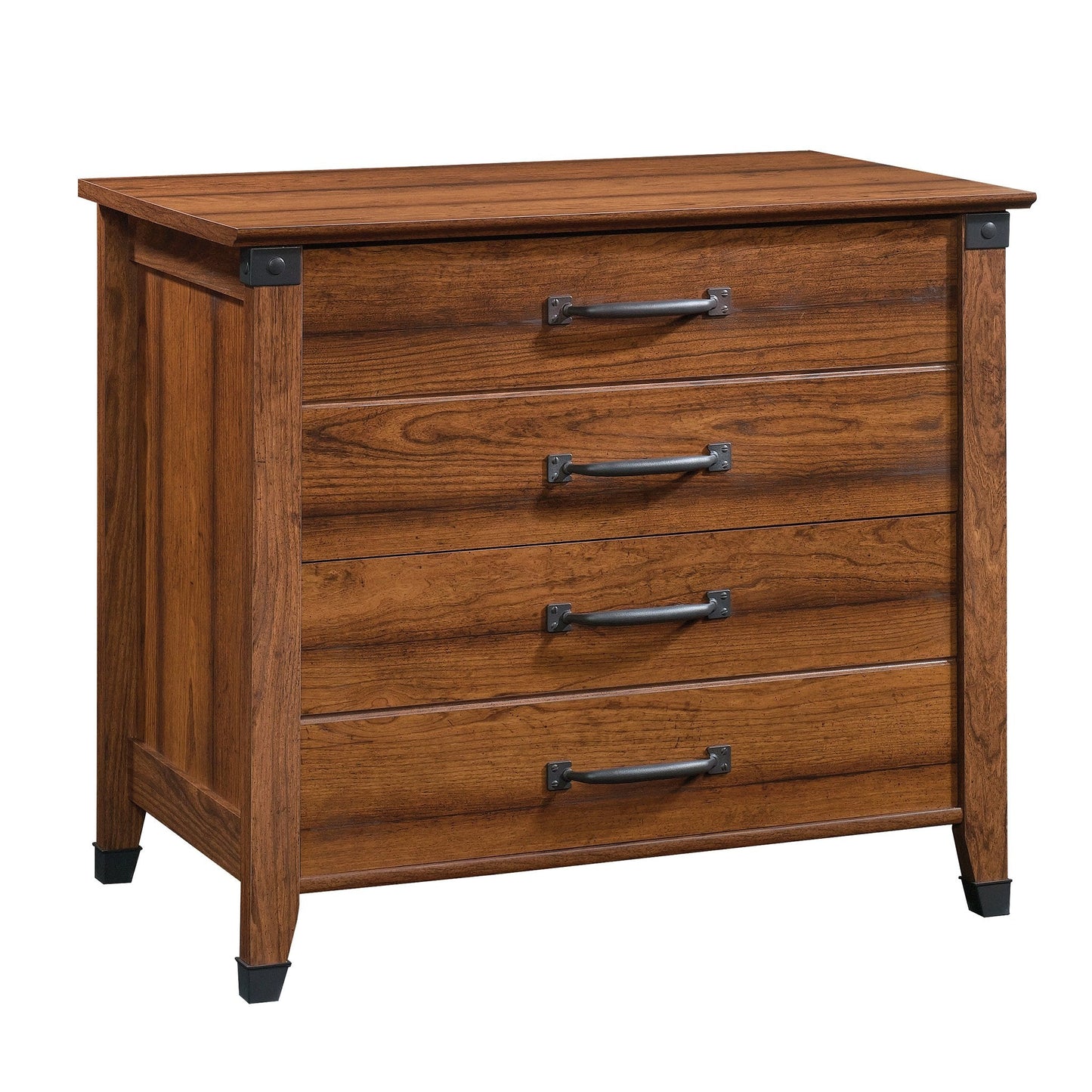 Sauder Carson Forge 2 Drawer Lateral File Cabinet, Rustic Vintage Style Filing Drawers, in Washington Cherry