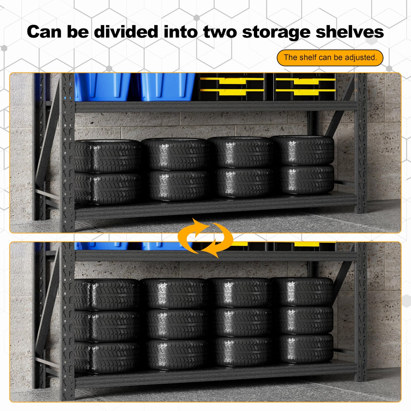 PLMFJQK 2 Sets Storage Shelves with Pegboard,59" W 24" D Heavy Duty Garage Shelving Units and Storage,Metal Shelving Adjustable Shelves,Garage Storage Rack,Industrial Utility Shelf Organization