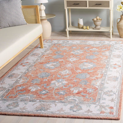 SAFAVIEH Area Rug 8x10 - Heritage Collection - Large - Rust & Ivory, Handmade Wool, Ideal for Living Room, Bedroom, Dining Space (HG125P)