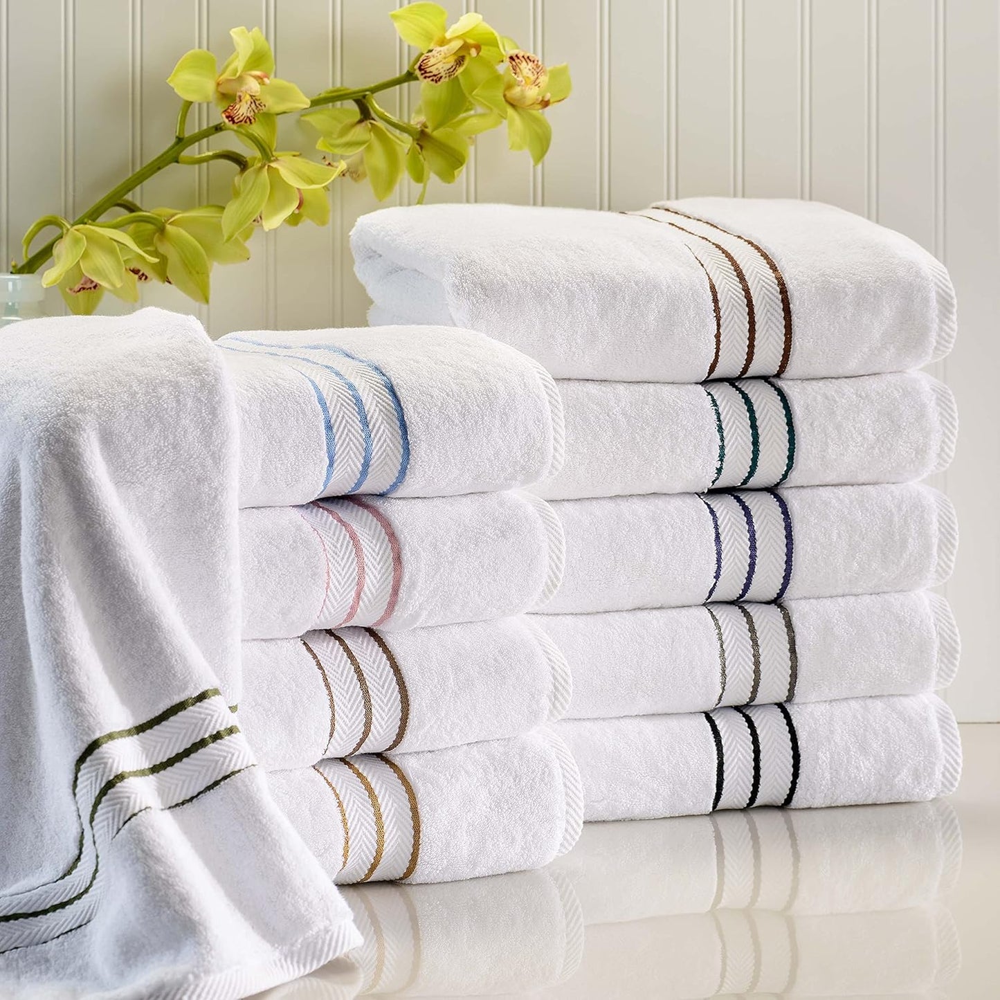 Superior Turkish Cotton 12-Piece Washcloth/Face Towel Set, Latte, Quick Dry, Small Towels for Home, Spa, Hotel, Guest