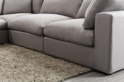 Roundhill Furniture Rivas Contemporary Feather Fill 4-Piece Modular Sectional Sofa, Graphite