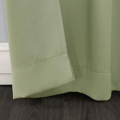 Sun Zero Soho Blackout Energy Efficient Grommet Curtain Single Panel, 54" x 84", Sage Green