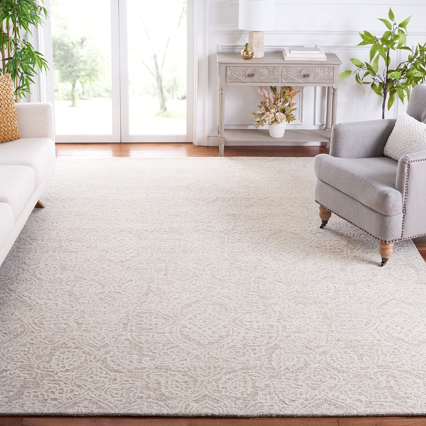 SAFAVIEH Area Rug 10x14 - Metro Collection - Large - Natural & Ivory, Handmade Wool, Ideal for Living Room, Bedroom, Dining Space (MET998A)