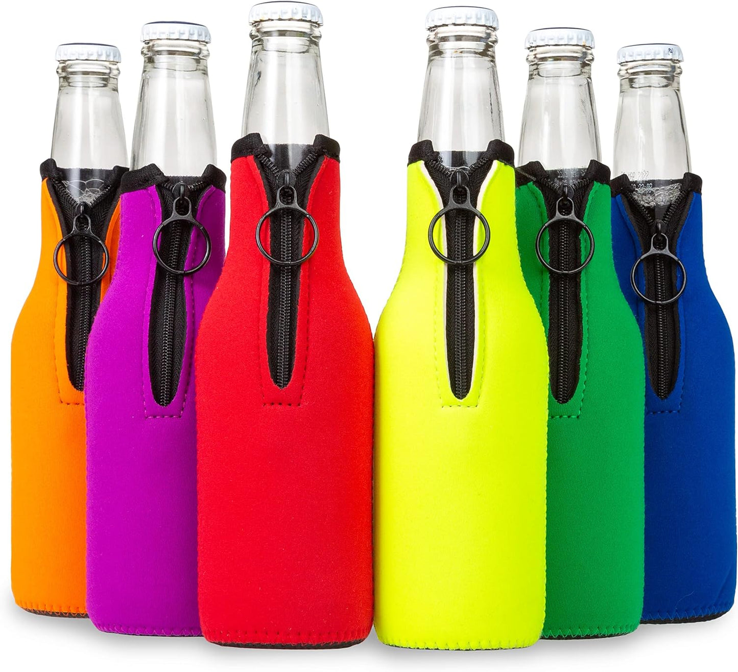 Cozy 12 oz 6 Pack Play Platoon Beer Bottle Cooler Sleeves for Party - Collapsible Neoprene Insulators - Insulated Beer