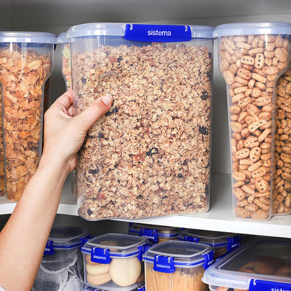 Sistema KLIP IT+ 4.2L Cereal Storage Container, Stackable & Airtight Food Pantry Storage, Dishwasher, Freezer, & Microwave-Safe, BPA-Free