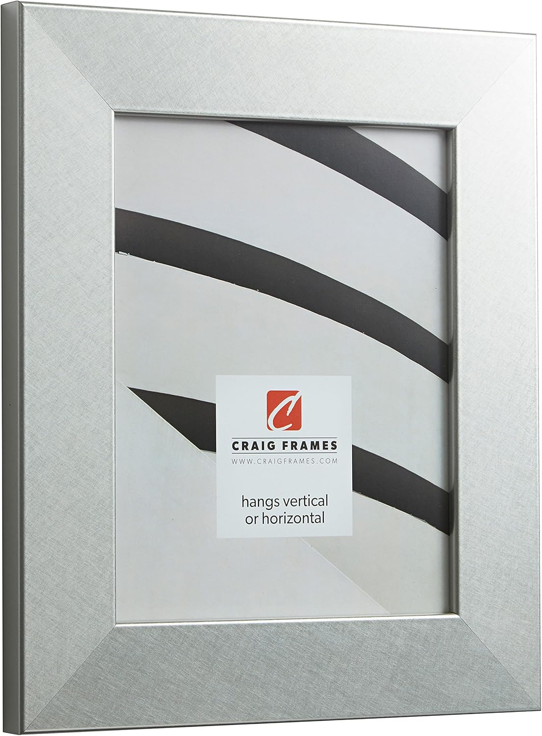Craig Frames Bauhaus 200 Picture Frame, 5 x 7 Inch, Brushed Silver