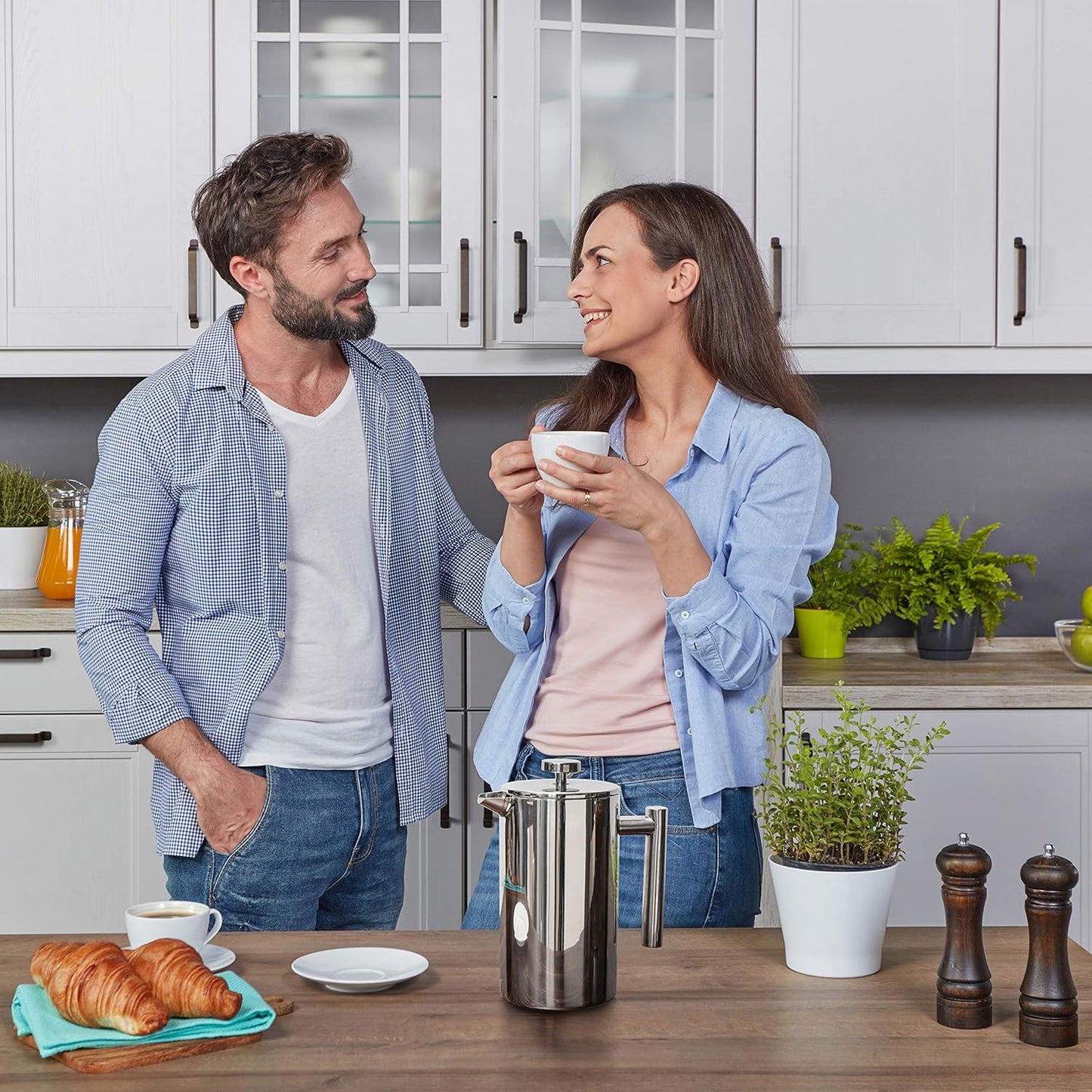 Mixpresso Stainless Steel French Press Coffee Maker, 27 Oz 800 ml, Easy Clean & Press, Double Wall Insulated