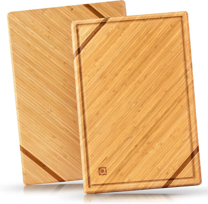 Wellspring Organic Bamboo Wood Cutting Board, Luxury Large Butcher Block for Kitchen, Meat, Cheese, Vegetables (XL 18 x