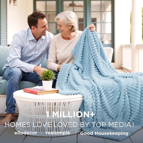 Bedsure GentleSoft Blue Full Blanket - Cozy Fleece Throw for Women | Light Blue, 84x90 Inches