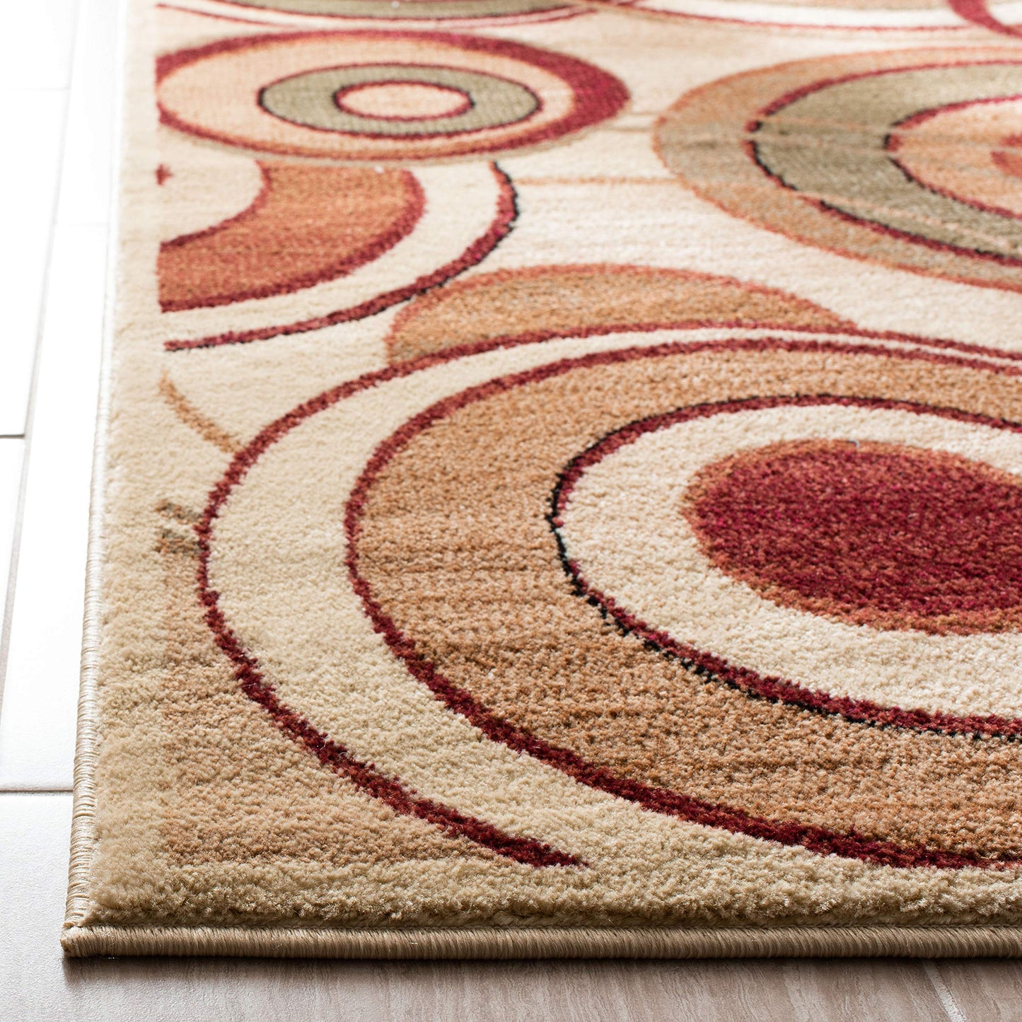 SAFAVIEH Lyndhurst Collection Area Rug - 8' x 11', Ivory & Multi, Mid-Century Modern Design, Non-Shedding & Easy Care, Ideal for High Traffic Areas in Living Room, Bedroom (LNH225A)