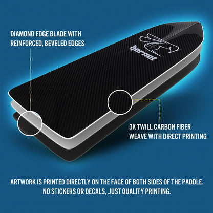 Hornet Watersports Dragon Boat Paddle - Black Glossy - Adjustable Carbon Fiber - IDBF Approved - Dragon Boat Accessories