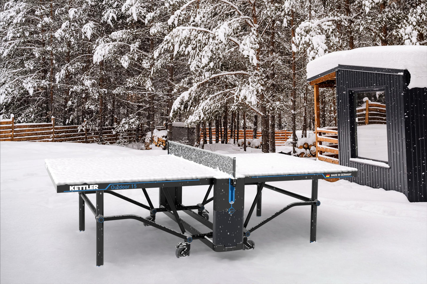 KETTLER Outdoor 15 Table Tennis Table Ready to Play Bundle