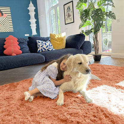 OLANLY Runner Rugs - Soft Fluffy Machine Washable 2x6 for Hallway & Bedroom | Muted Orange Decor