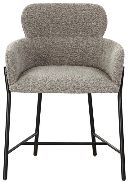 SAFAVIEH Couture Collection Charlize Light Grey Boucle/Black Leg Dining Chair (Fully Assembled)