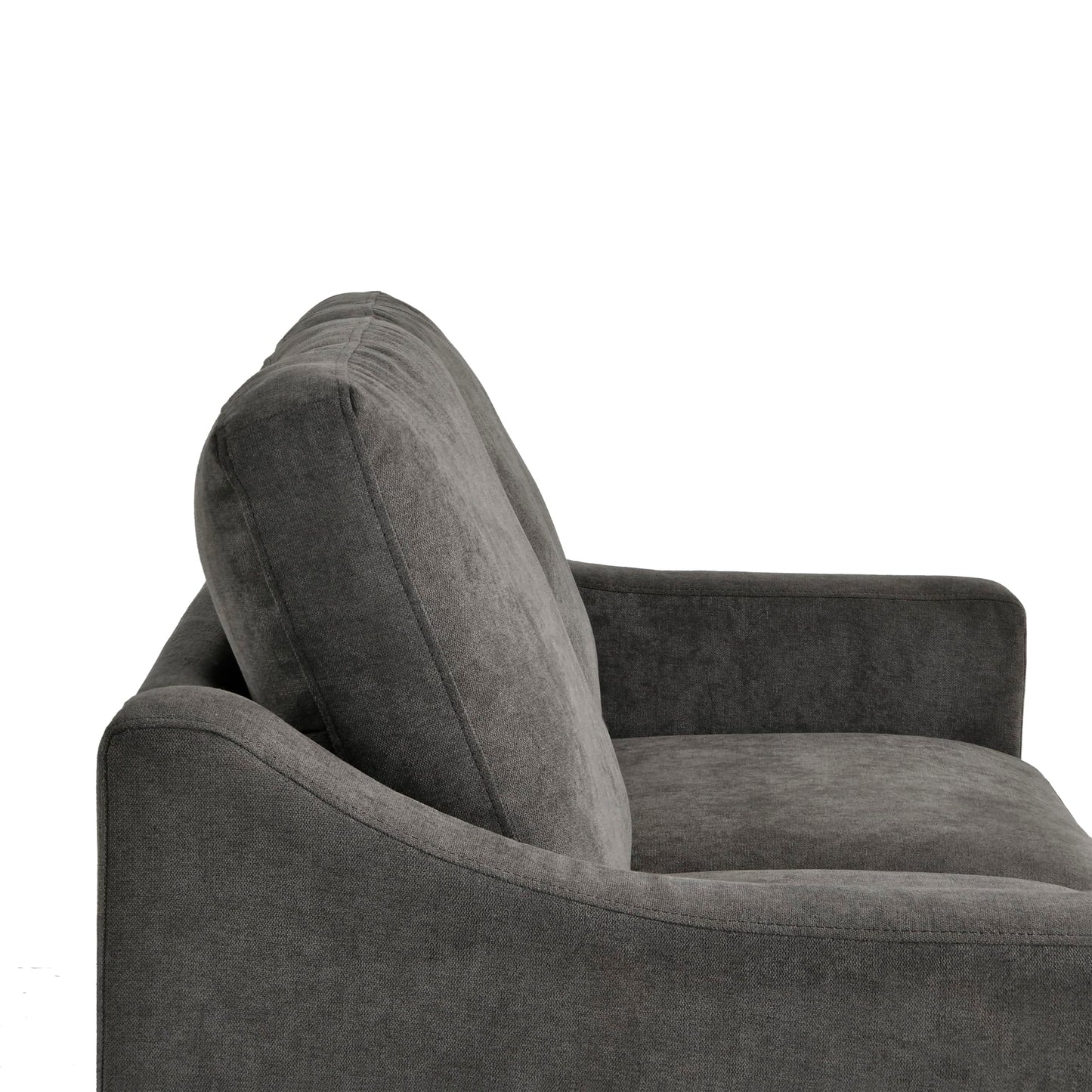 Serta® Armstrong 52" Soft Modern Sofa, Sloped Track Arms, Solid Wood Legs, Easy Assembly, Dream Coil® Comfort, Soft Woven Polyester Fabric, Gray