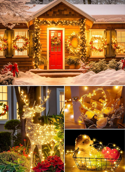 Minetom 66Ft Battery Operated Fairy Lights - 200 LED Waterproof String Lights for Indoor/Outdoor Decor