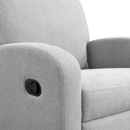 Relax-A-Lounger Palmdale 37.4" Swivel Rocker Manual Pull-Handle Recliner, Soft Modern, Pocket Coil Comfort, Black Metal Swivel Base Leg, Soft Chenille Fabric, Light Gray