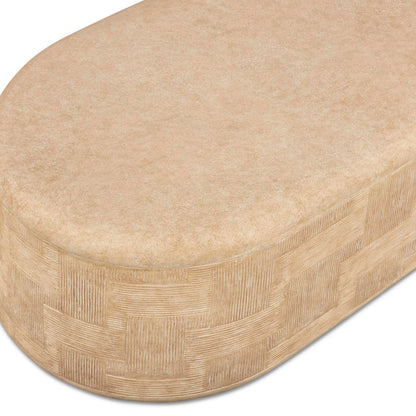 Tov Furniture Suraya Faux Travertine Concrete Rounded Coffee Table