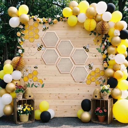 Ripeng 6 Pcs Honey Comb Decorations 11.8 Inch Hexagon Wall Decor Farmhouse Wood Earthy Hexagon Wall Panels Modern Hollow Carved Design Rustic Abstract Decor for Living Room Kitchen(Hollowed Style)