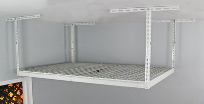 SafeRacks 4x6 Overhead Garage Storage Rack - Heavy Duty Steel Ceiling Mount Storage Shelves with 500 lb Capacity - Adjustable, Garage Overhead Storage, 18"-33" 2 Pack