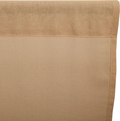 VHC Brands Primitive Farmhouse Kitchen Window Curtains - Tobacco Cloth Fringed Tier Pair, Set 24x36, Khaki Tan