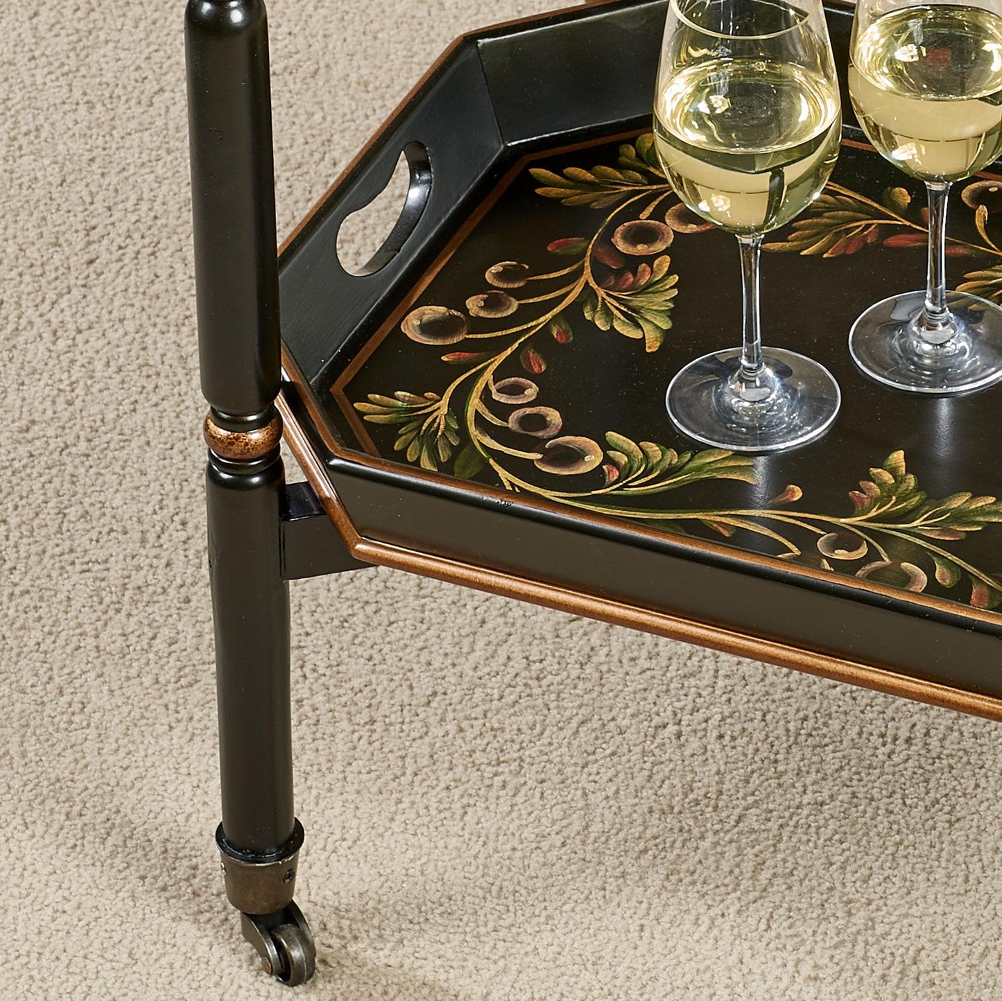 Touch of Class Noble Bounty Serving Cart Black