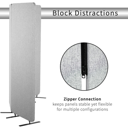 VIVO Freestanding 72 x 66 inch Privacy Panel, Cubicle Divider, Acoustic Wall Partition, x3 24 inch Panels, Gray, PP-3-T072G
