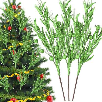 20 18.8'' Giegxin Pcs Christmas Artificial Glitter Berry Stems - Glitter Berry Branches Ornaments Christmas Tree Picks