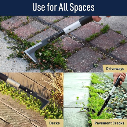 Kings County Tools Crack Weeder - Telescoping Long Handle Weed Puller (31.5” to 49”) for Sidewalks & Gardens