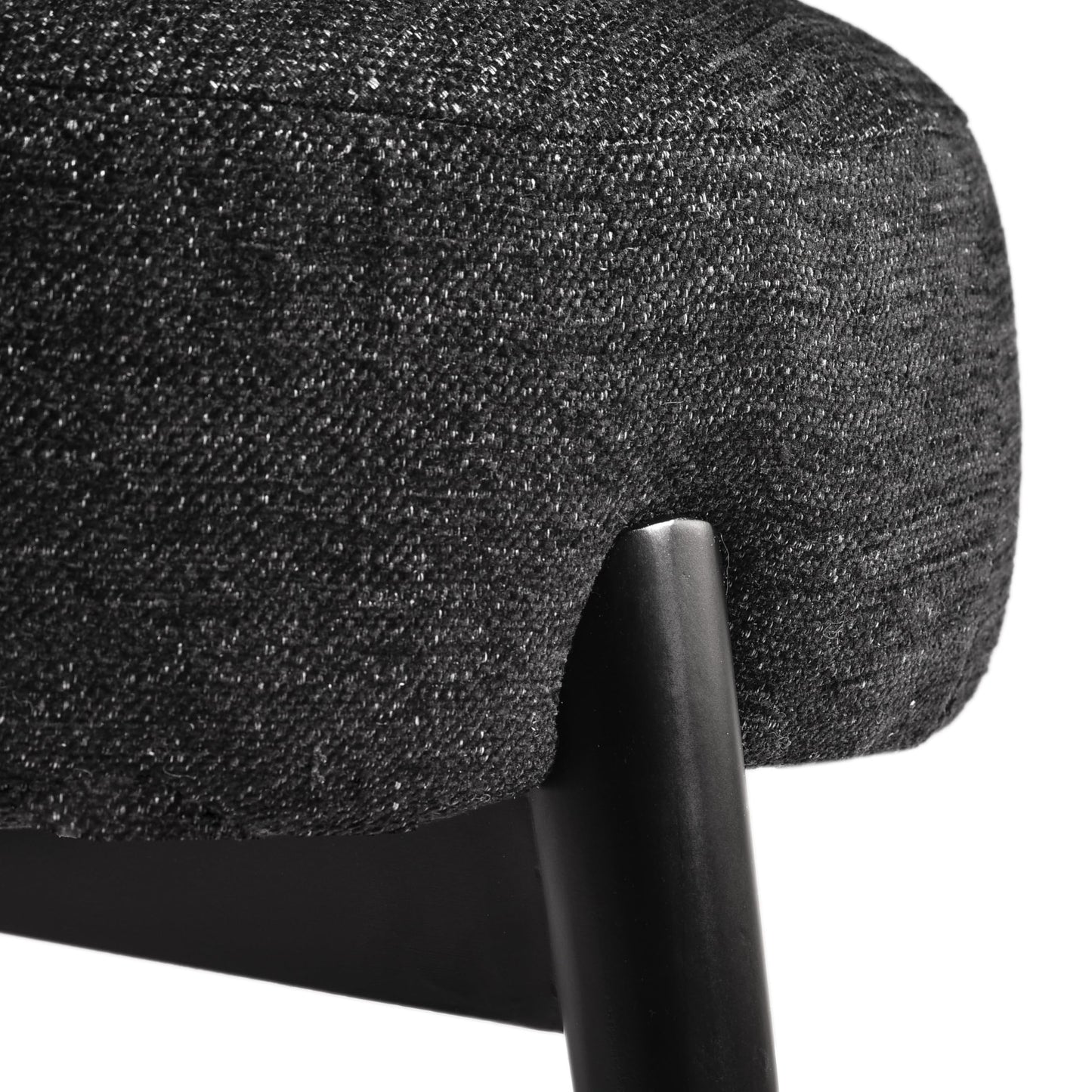 Merax Low-Back Accent Chair Mid Century Modern Upholstered Chair with Curved Backrest for Living Room Bedroom, Boucle Fabric, Birch Wood, Supports 300lbs, Black