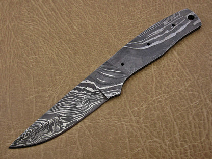 5 pieces set of 8 to 9.5 inches long hand forged twist pattern Damascus steel blank blade skinning knife set, Over all 44 inches long blades compact pocket knife blanks, knife making supplies