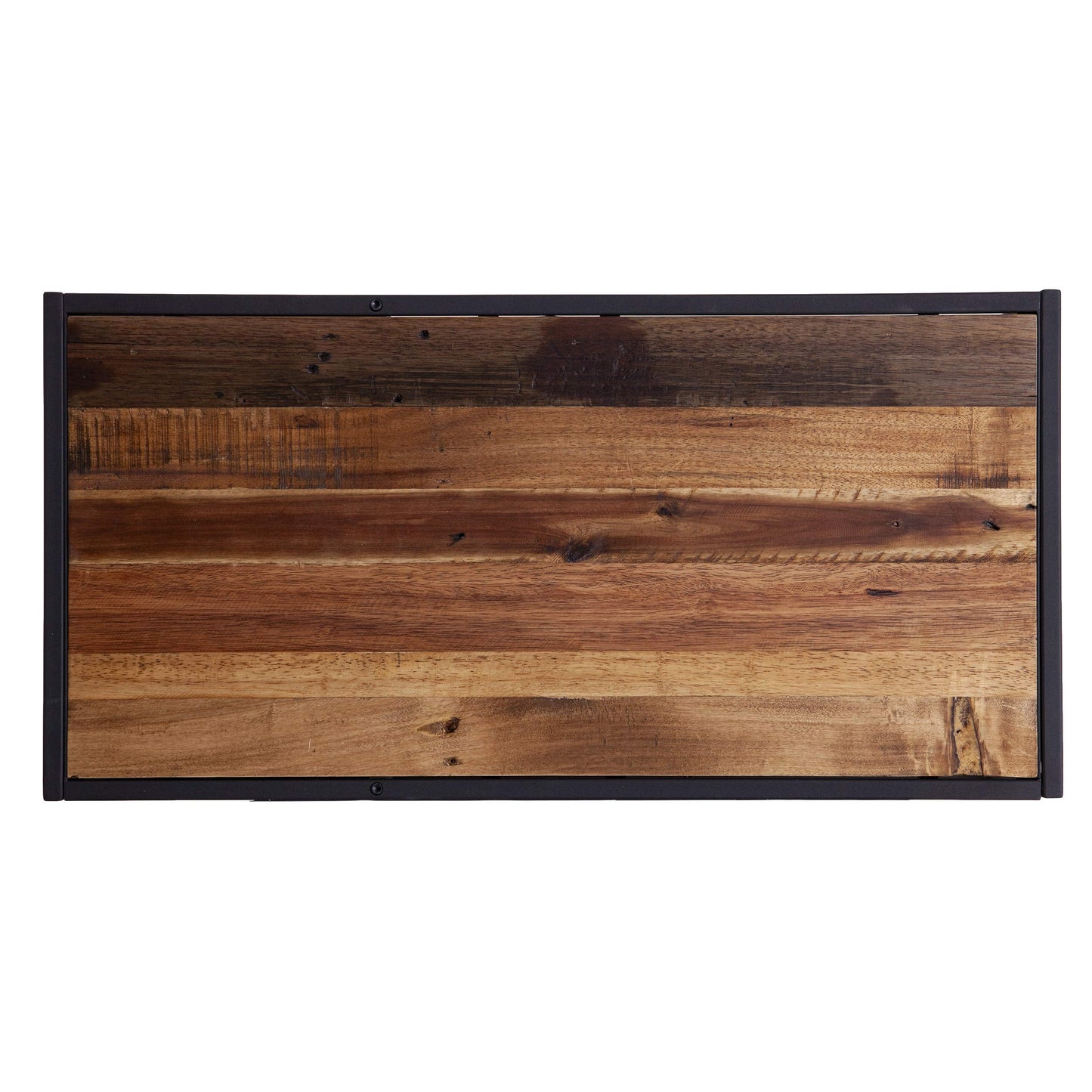 SEI Furniture - Mathry Reclaimed Wood Shelf - Natural - Reclaimed Wood & Iron Metal - Rustic Design - Ideal for Home Offices, Living Rooms, Dens, 31.5" W x 15.75" D x 31.5" H (HZ1058238)