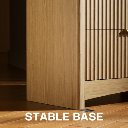 Marsail 6 Drawer Wooden Dresser with Smooth-Glide Drawers, Modern Storage Solution for Bedrooms, Living Rooms, and Hallways, Featuring Large Capacity and an Elegant Natural Wood Finish, Natural Oak