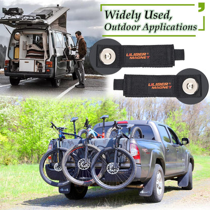 ULIBERMAGNET Strong Magnetic Storage Straps - Heavy Duty Organizer for Garage & Workshop | 2 Pack