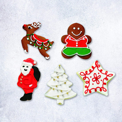 Tovolo Christmas Cookie Cutters, Steel Set of 5 for Holiday Baking Supplies
