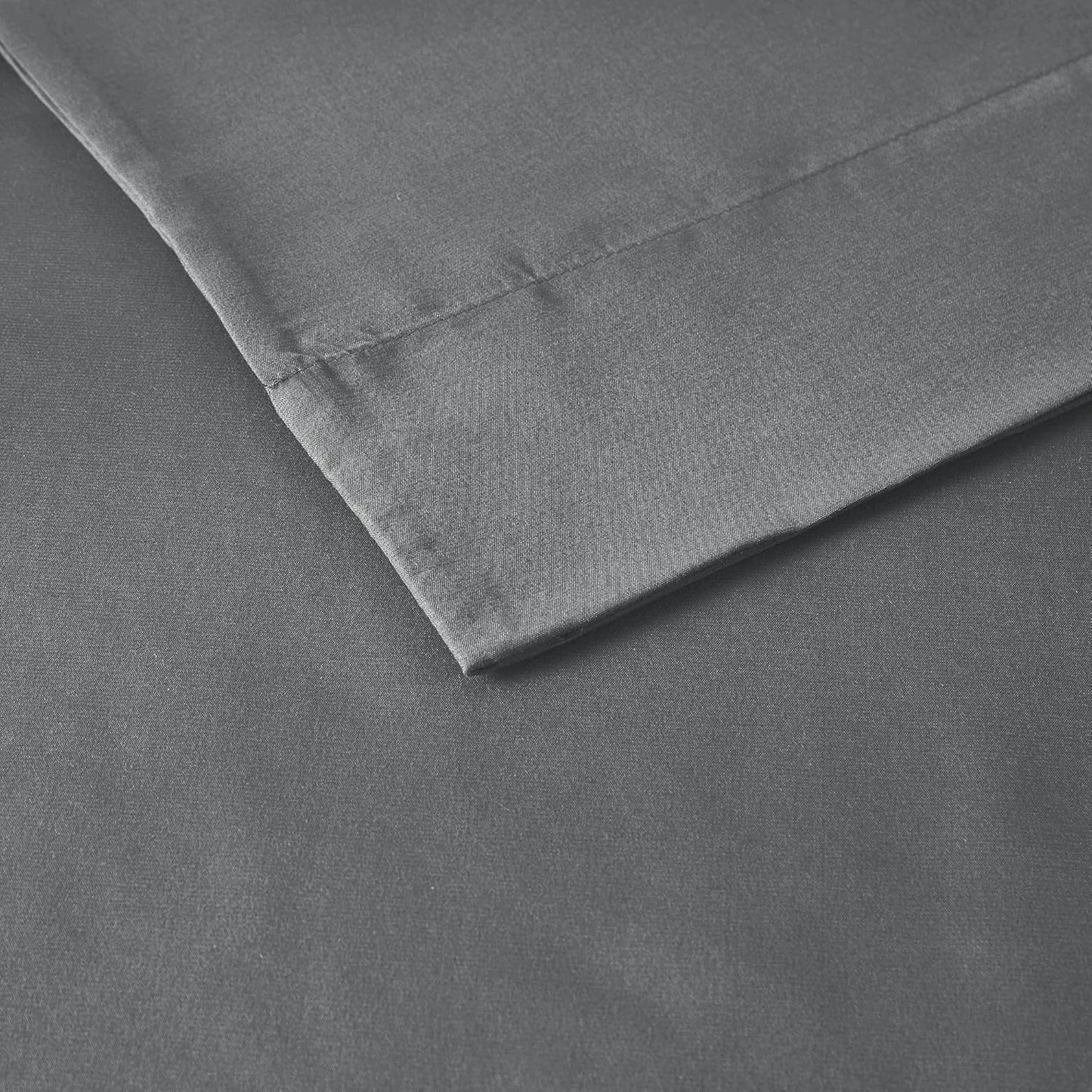 Intelligent Design Microfiber Bed Sheet Set, Wrinkle Resistant, Soft Sheets with 12" Pocket, Queen, Charcoal, 4 Piece