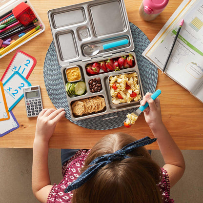 PlanetBox Rover Stainless Steel Bento Box Style Lunch Box for Kids with 5 Compartments – Durable, Dishwasher Safe and BPA-Free Food Container