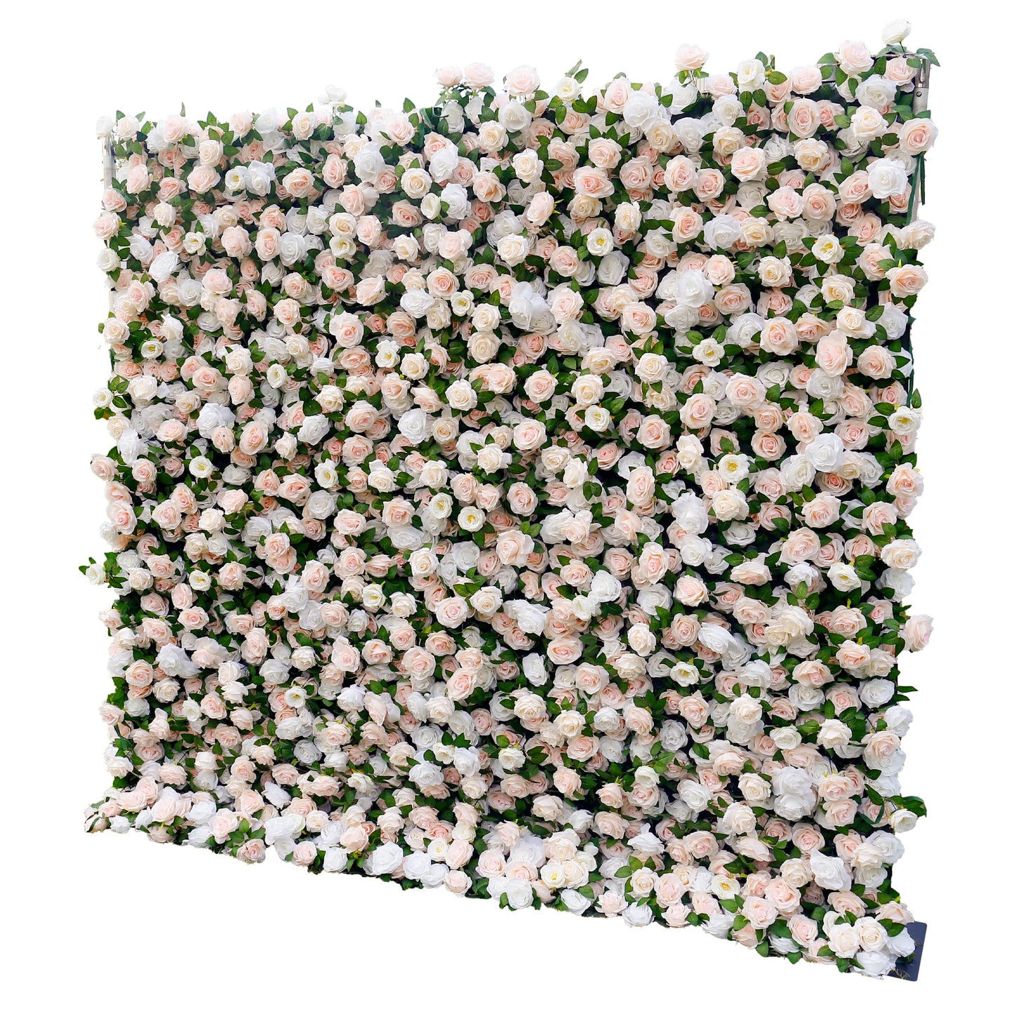 Artificial Flower Wall Panels 4Ft x 8Ft, 5D Silk Wedding Flower Wall, Photo Booth Flower Backdrop for Wedding, Baby Shower & Bridal Shower Decor (4×8 ft White&Pink – Panel Only)