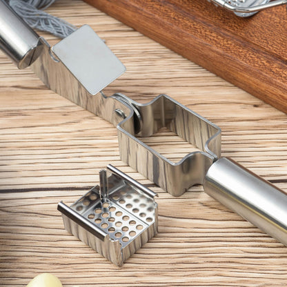 Garlic Press Stainless Steel Heavy Duty | Ergonomic Easy-Press Garlic Mincer for Arthritis & Weak Hands | Easy to Clean, Dishwasher Safe Manual Garlic Crusher for Home Kitchen