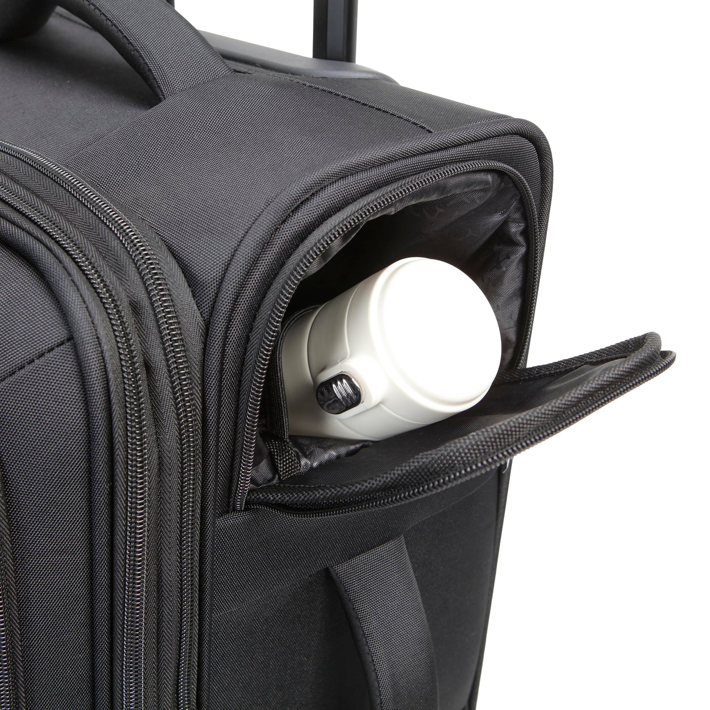 Kenneth Cole REACTION The Venturer 2-Piece Softside 8-Wheel Spinner Luggage Travel Set: 20" Carry-On & 28" Checked Suitcase, Black