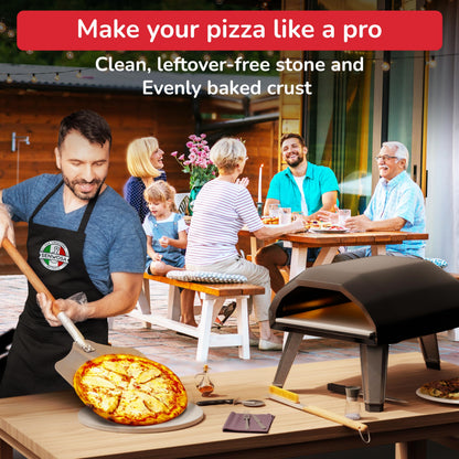 Senwosa Pizza Oven & Stone Brush with Scraper, Turning Fork & Bubble Popper Bundle - Essential Accessories & Tools for Any Pizza Oven