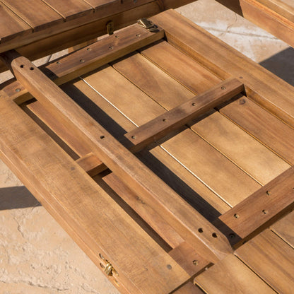 Christopher Knight Home Wilson Outdoor Expandable Acacia Wood Dining Table , Teak Finish